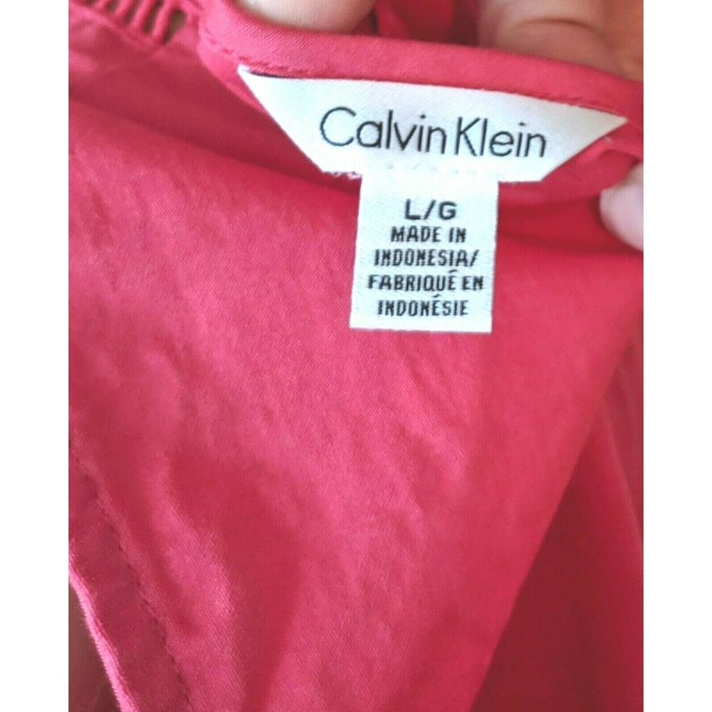 Calvin Klein Sleeveless Peplum Top Blouse L - Picture 5 of 6